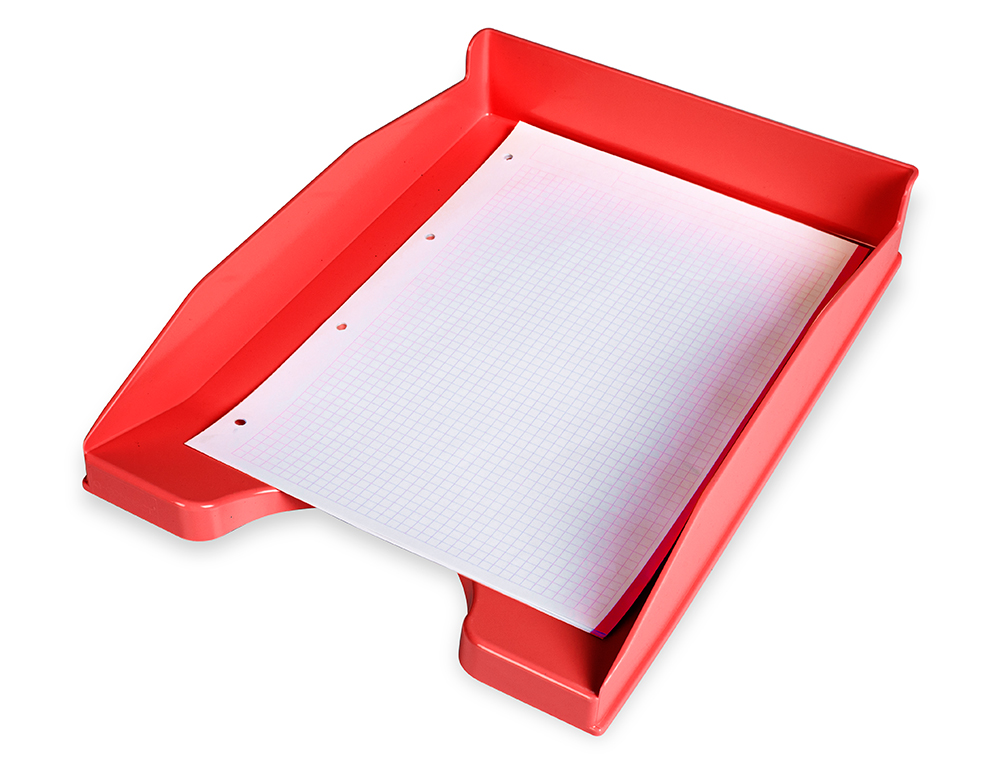 CORBEILLE  COURRIER Q-CONNECTPOLYPROPYLNE DOCUMENTS A4+ 240X320MM EMPILABLE 350X255X65MM COLORIS ROUGE OPAQUE