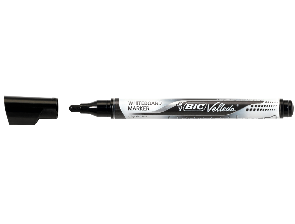 MARQUEUR BIC VELLEDA POCKET EFFAABLE POINTE OGIVE TRAC 3MM ENCRE LIQUIDE BASE ALCOOL FORMAT POCHE NOIR