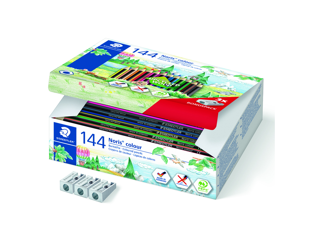 CRAYON WOPEX STAEDTLER NORIS COLOUR 185 ULTRA-RSISTANT COLORIS ASSORTIS COFFRET COLE 144 UNITS