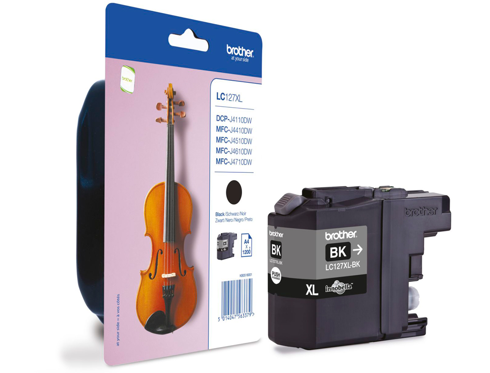 CARTOUCHE BROTHER JET D'ENCRE LC127XLBK COULEUR NOIR HAUTE CAPACIT 1200P