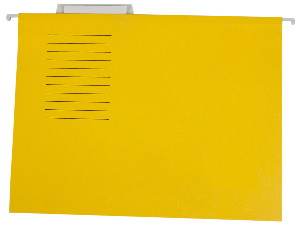 DOSSIER SUSPENDU LIDERPAPEL PAPIER CARTONN KRAFT 250G A4 TIROIR VISEUR SUPRIEUR FOND V BAGUETTE MTALLIQUE JAUNE