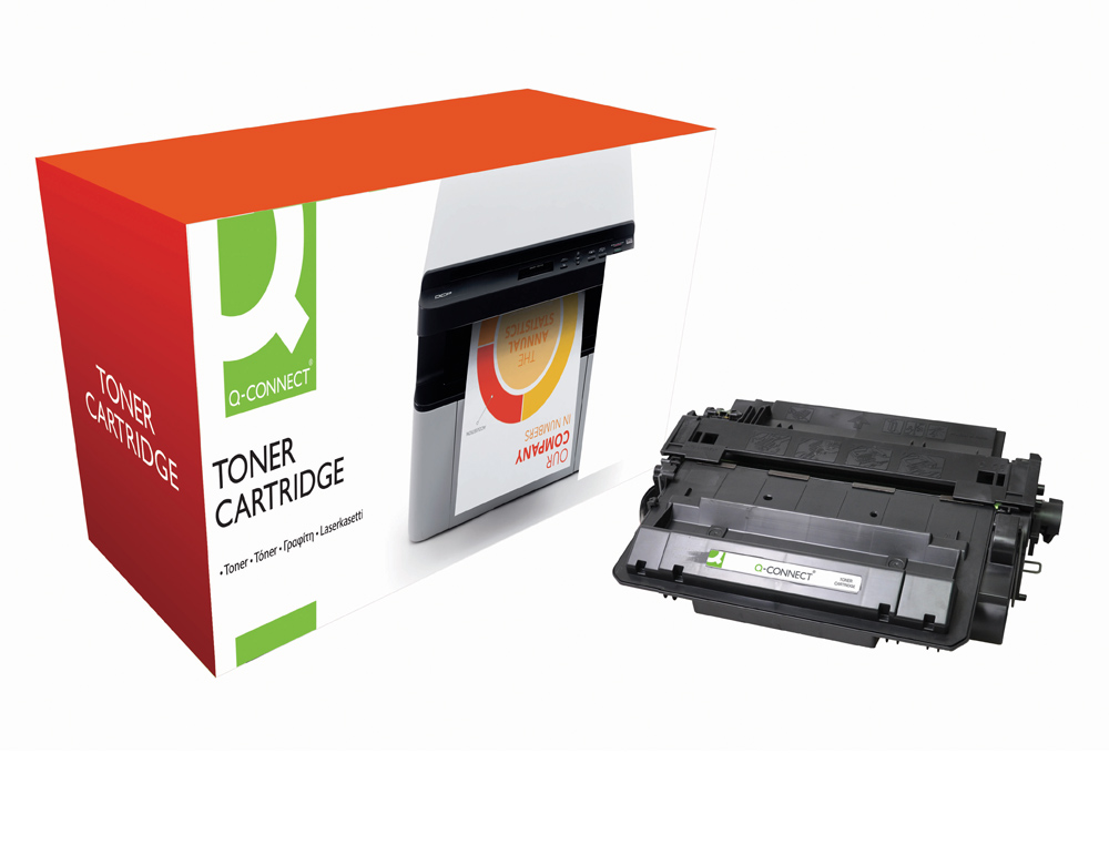 TONER LASER Q-CONNECT COMPATIBLE IMPRIMANTES HP CE255X COULEUR NOIR HAUTE CAPACITÉ 12500P
