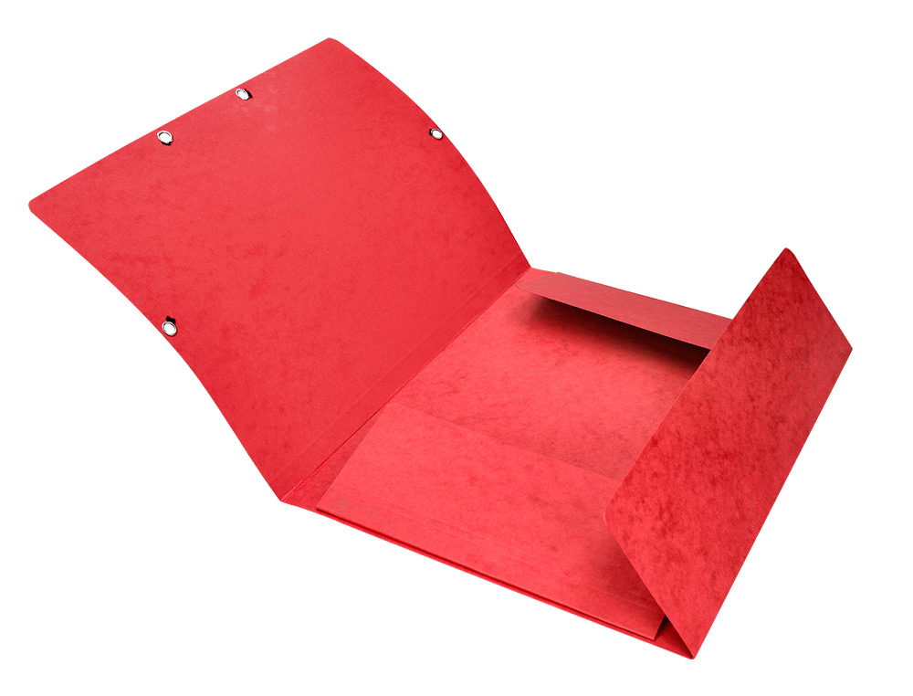 CHEMISE Q-CONNECT CARTE LUSTRE 375G POUR DOCUMENTS A4 320X243MM 3 RABATS COLORIS ROUGE