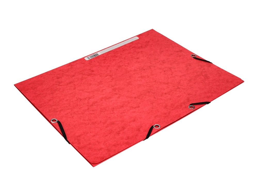 CHEMISE Q-CONNECT CARTE LUSTRE 375G POUR DOCUMENTS A4 320X243MM 3 RABATS COLORIS ROUGE