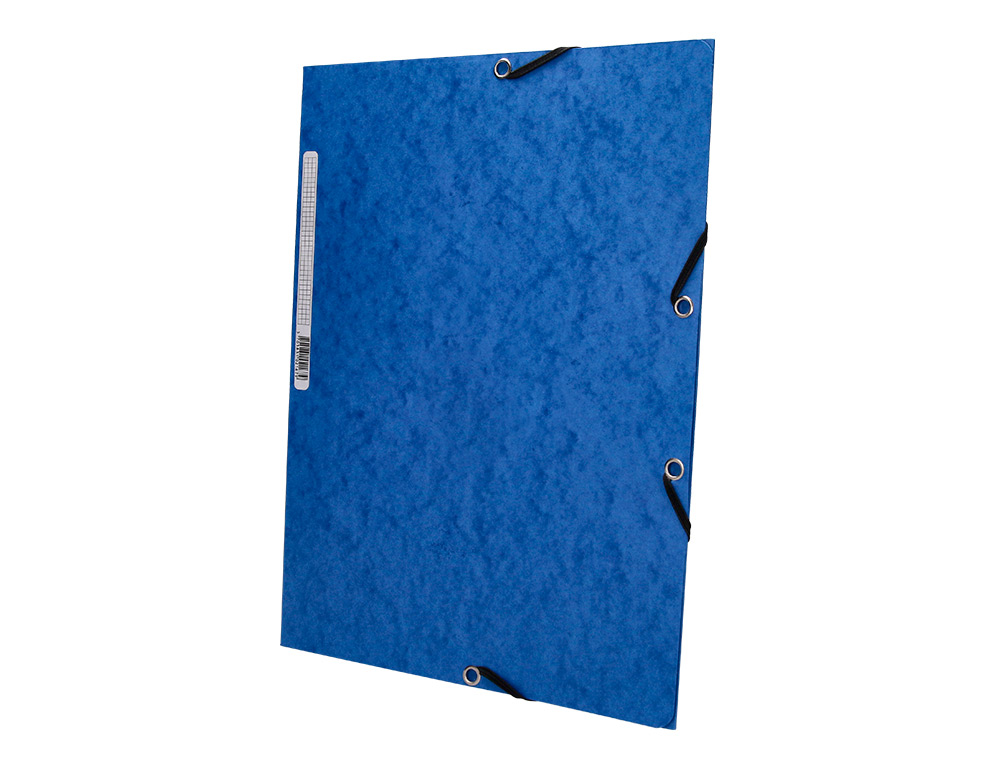 CHEMISE Q-CONNECT CARTE LUSTRE 375G POUR DOCUMENTS A4 320X243MM 3 RABATS COLORIS BLEU