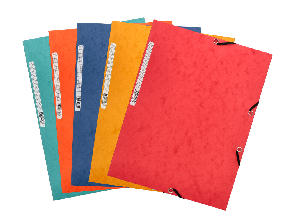 CHEMISE Q-CONNECT CARTE LUSTRE 375G POUR DOCUMENTS A4 320X243MM 3 RABATS COLORIS ASSORTIS
