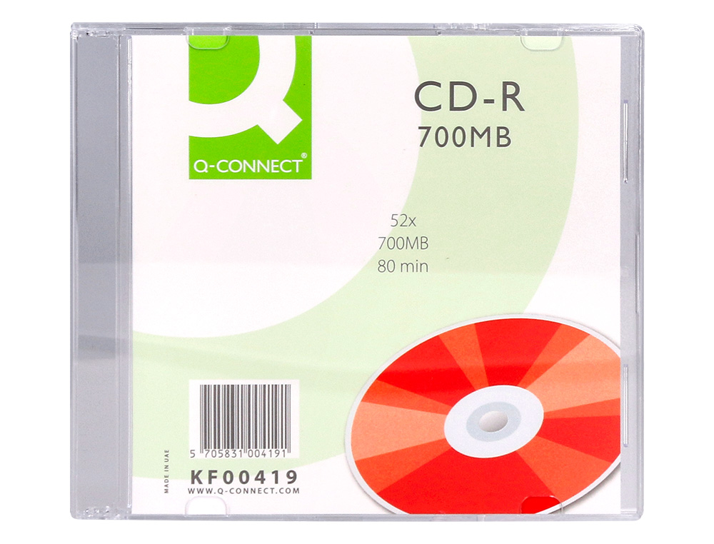 CD-R Q-CONNECT 700MB 80MIN BOÎTIER SLIM 10 UN