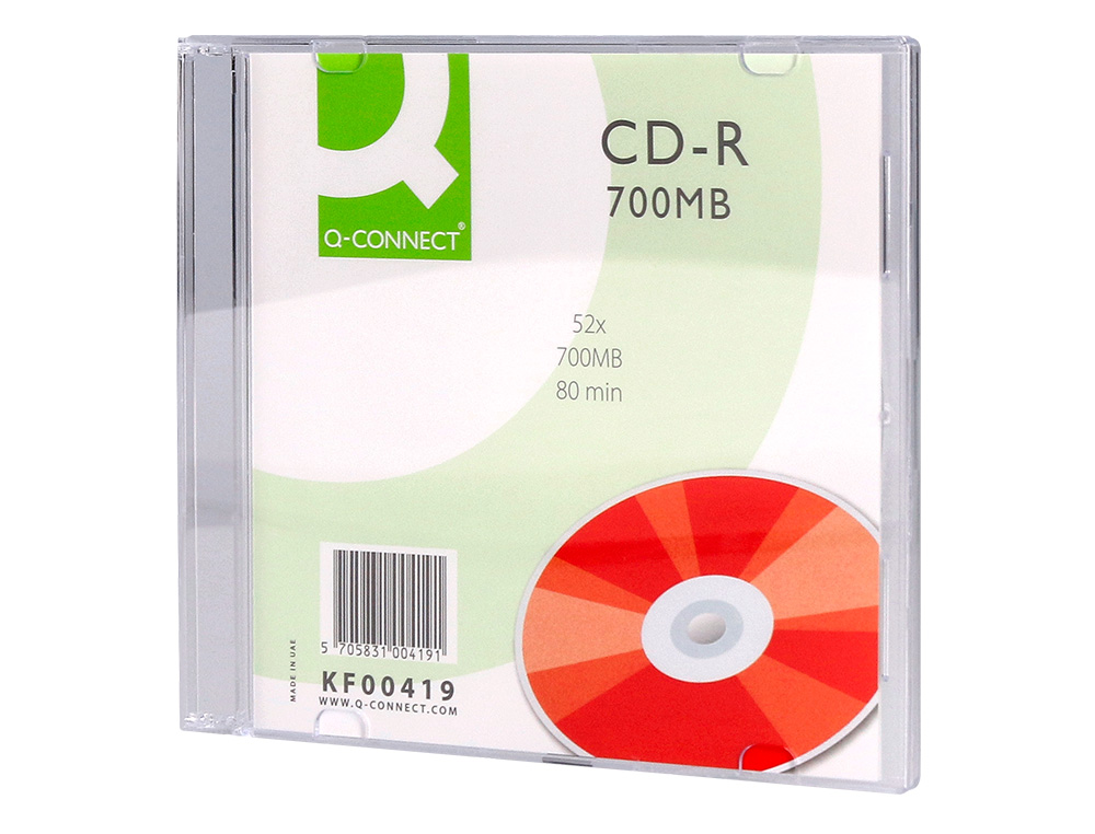 CD-R Q-CONNECT 700MB 80MIN BOÎTIER SLIM 10 UN