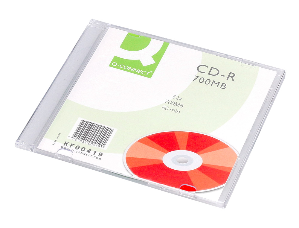 CD-R Q-CONNECT 700MB 80MIN BOÎTIER SLIM 10 UN
