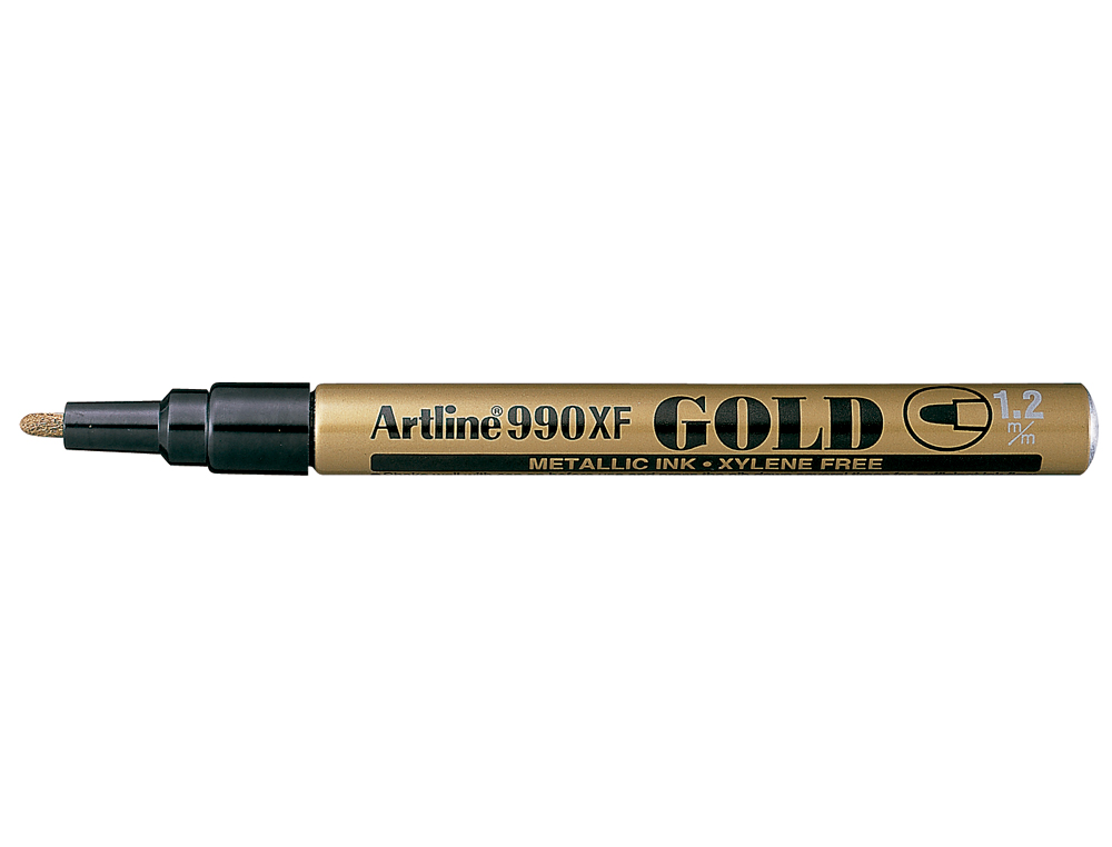 MARQUEUR ARTLINE PERMANENT POINTE FINE CONIQUE 1.2MM TOUS SUPPORTS CORPS MTAL ENCRE PIGMENTE RSISTE EAU OR