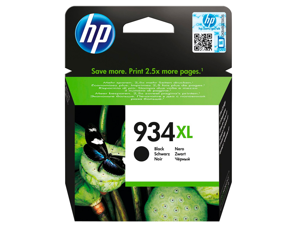 CARTOUCHE HP N.934XL JET D'ENCRE C2P23AE COULEUR NOIR HAUTE CAPACITÉ 1000P