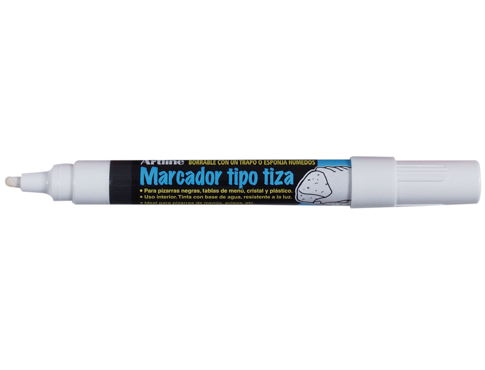 MARQUEUR ARTLINE FENÊTRES POINTE FIBRE ACRYLIQUE CONIQUE 4MM ENCRE LIQUIDE CRAIE PIGMENTÉE BASE EAU INODORE BLANC