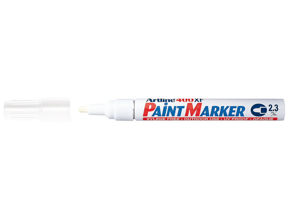 MARQUEUR ARTLINE PERMANENT PAINT MARKER 400 POINTE MOYENNE CONIQUE 2.3MM ENCRE PIGMENTÉE BASE D'HUILE COLORIS BLANC