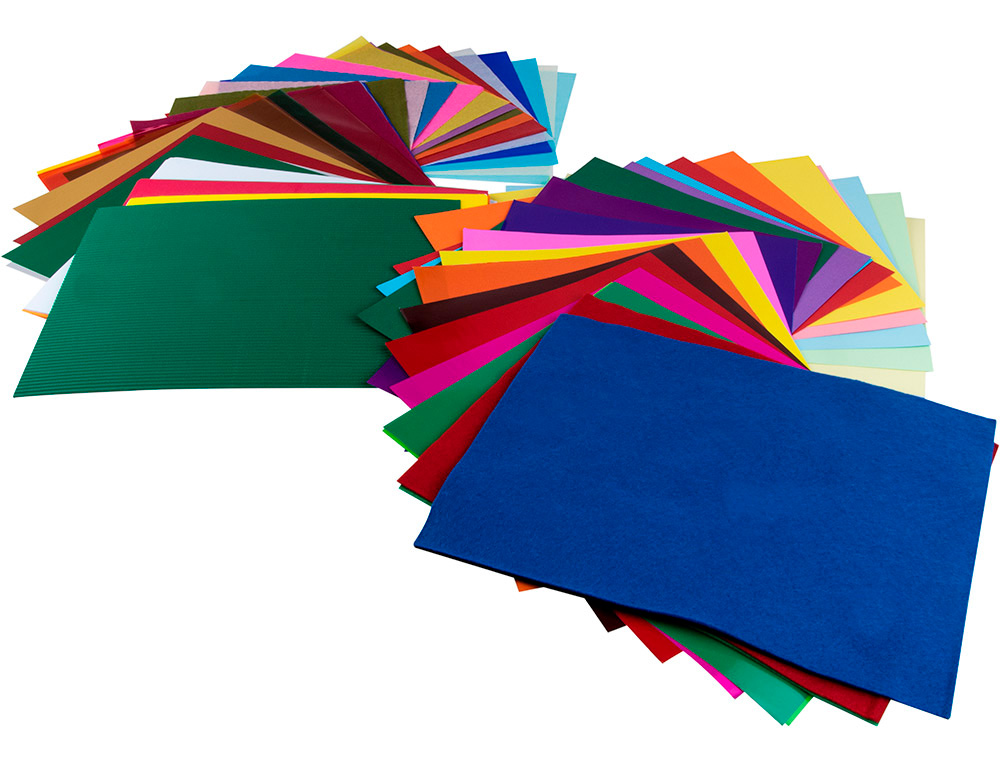 PAPIER CRATIF LIDERPAPEL PREMIUM A4+ 240X315MM ASSORTIMENT DIVERS PAPIERS COLORIS ASSORTIS BLOC 102 UNITS