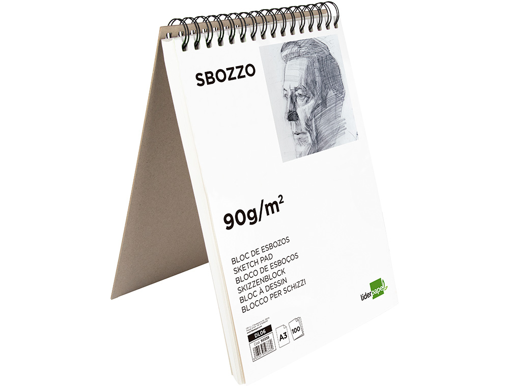 BLOC SPIRALE LIDERPAPEL ESQUISSES UNI 90G/M2 A3 100F