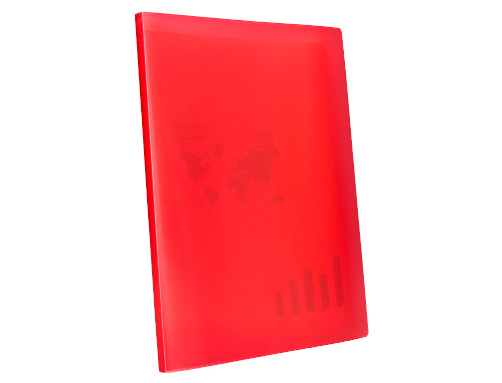 PROTGE-DOCUMENTS LIDERPAPEL POLYPROPYLNE COUVERTURE FLEXIBLE 40 POCHETTES FIXES A4 210X297MM ROUGE TRANSLUCIDE