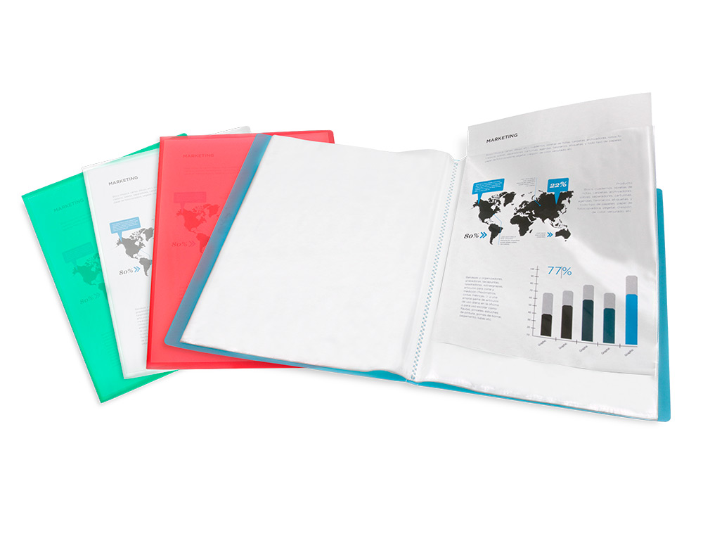 PROTGE-DOCUMENTS LIDERPAPEL POLYPROPYLNE COUVERTURE FLEXIBLE 60 POCHETTES FIXES A4 210X297MM TRANSPARENT