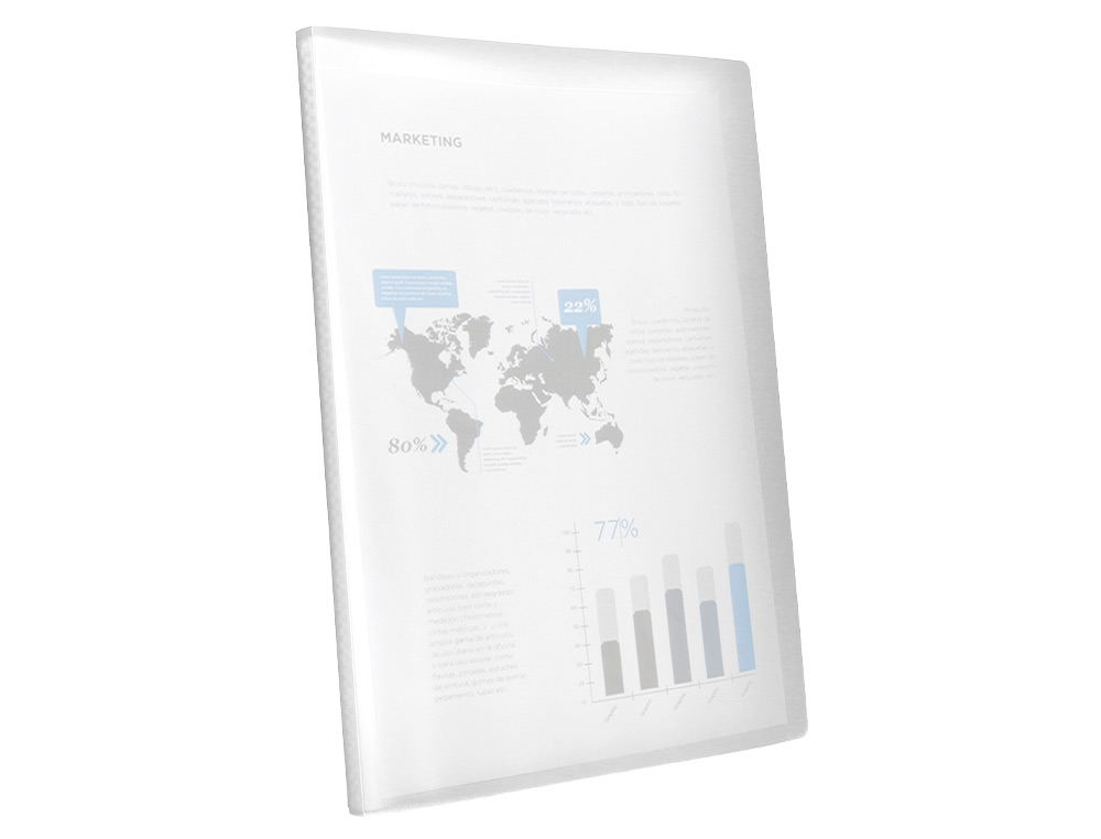 PROTGE-DOCUMENTS LIDERPAPEL POLYPROPYLNE COUVERTURE FLEXIBLE 60 POCHETTES FIXES A4 210X297MM TRANSPARENT