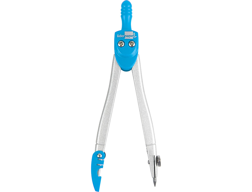 COMPAS LIDERPAPEL SCOLAIRE CIRCONFÉRENCE 34CM LONGUEUR 11.5CM PROTECTEUR POINTE MINE 2MM COLORIS ASSORTIS ÉTUI PLASTIQUE