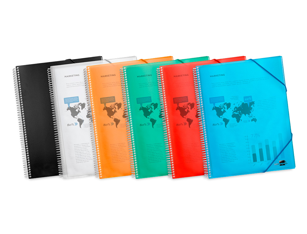 PROTGE-DOCUMENTS LIDERPAPEL POLYPROPYLNE COUVERTURE RIGIDE SPIRALE 30 POCHETTES FIXES A4 210X297MM COLORIS VERT