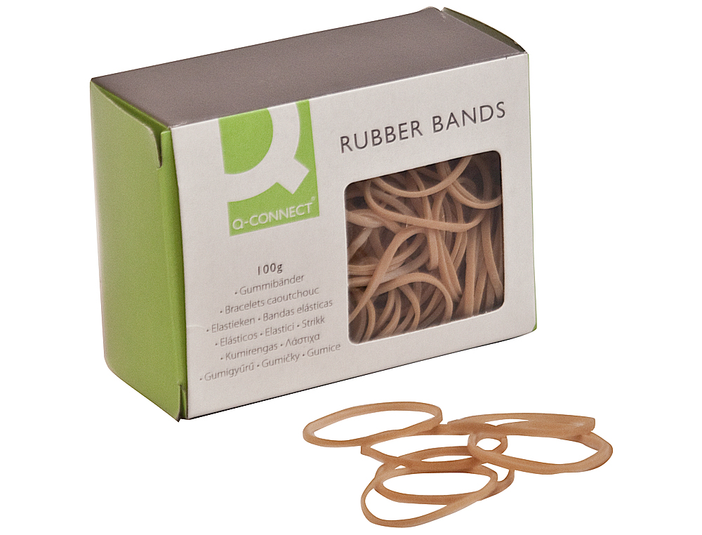 BRACELET CAOUTCHOUC Q-CONNECT N.6 60X2MM BOTE FENTRE 100G