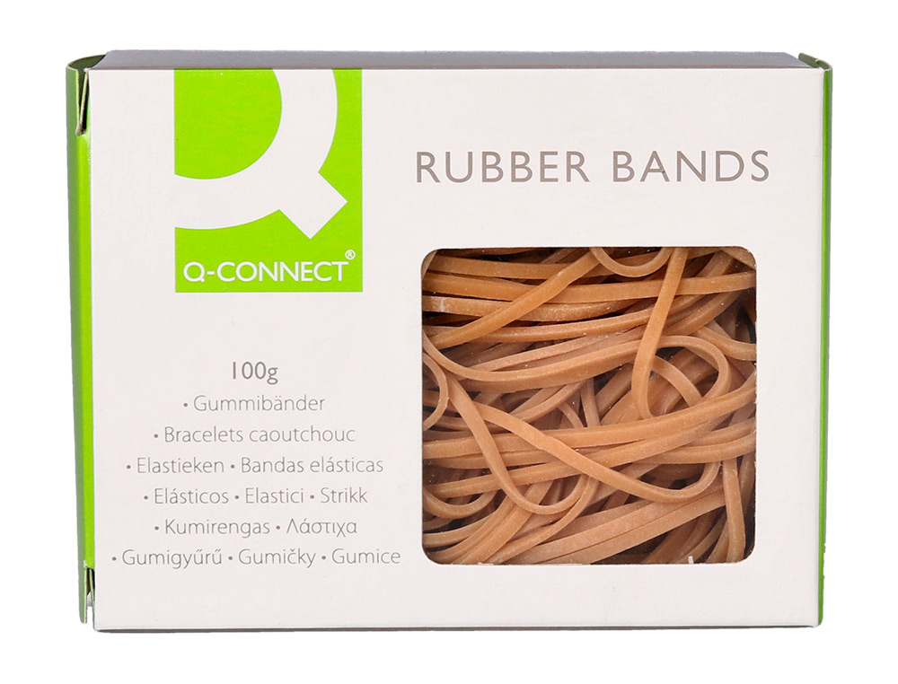 BRACELET CAOUTCHOUC Q-CONNECT N.12 120X2MM BOÎTE FENÊTRE 100G