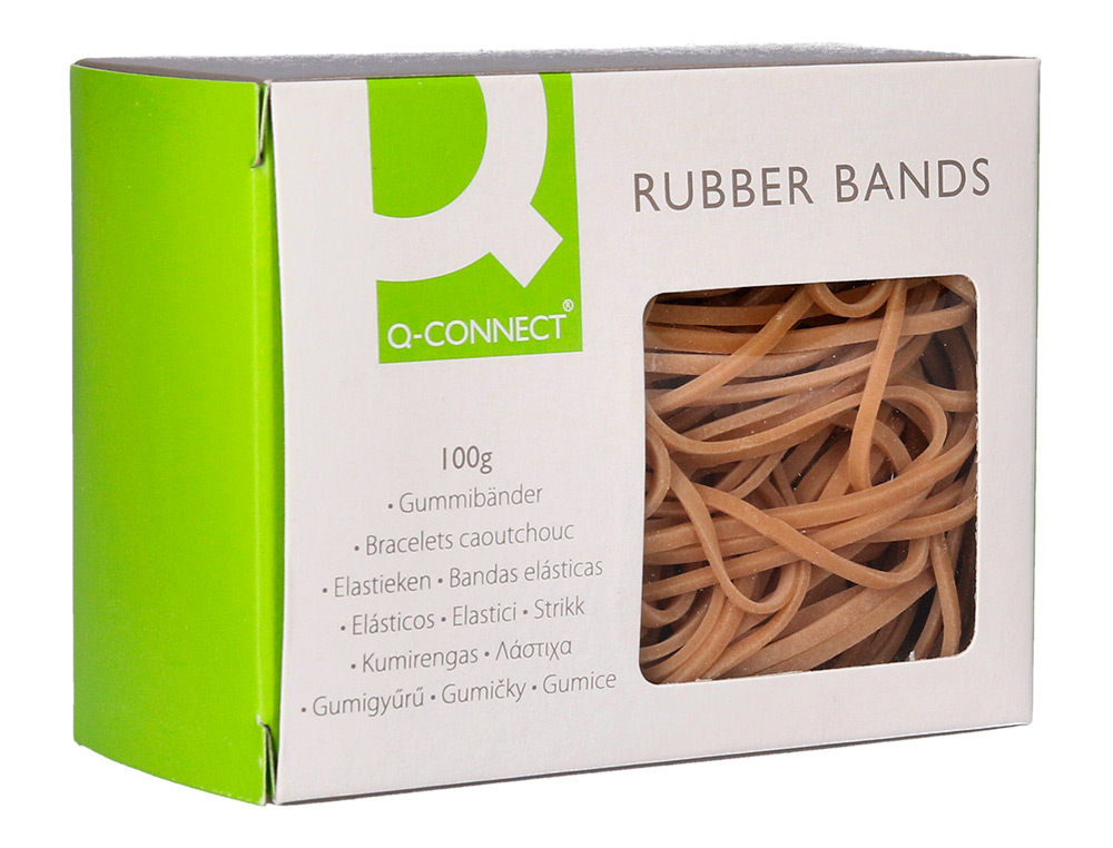 BRACELET CAOUTCHOUC Q-CONNECT N.12 120X2MM BOÎTE FENÊTRE 100G