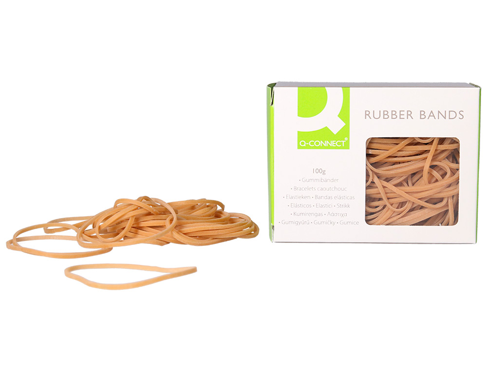 BRACELET CAOUTCHOUC Q-CONNECT N.12 120X2MM BOÎTE FENÊTRE 100G