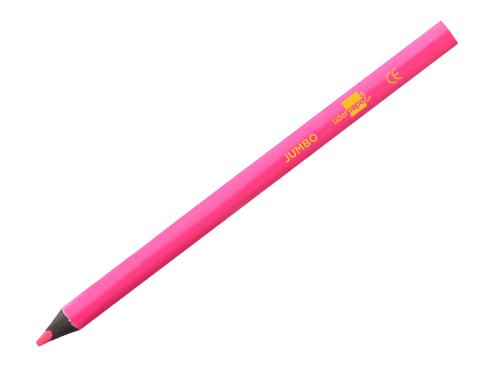SURLIGNEUR LIDERPAPEL CRAYON DE COULEUR NÉON JUMBO MINE EXTRA-RÉSISTANTE FORME TRIANGULAIRE ERGONOMIQUE COLORIS ROSE