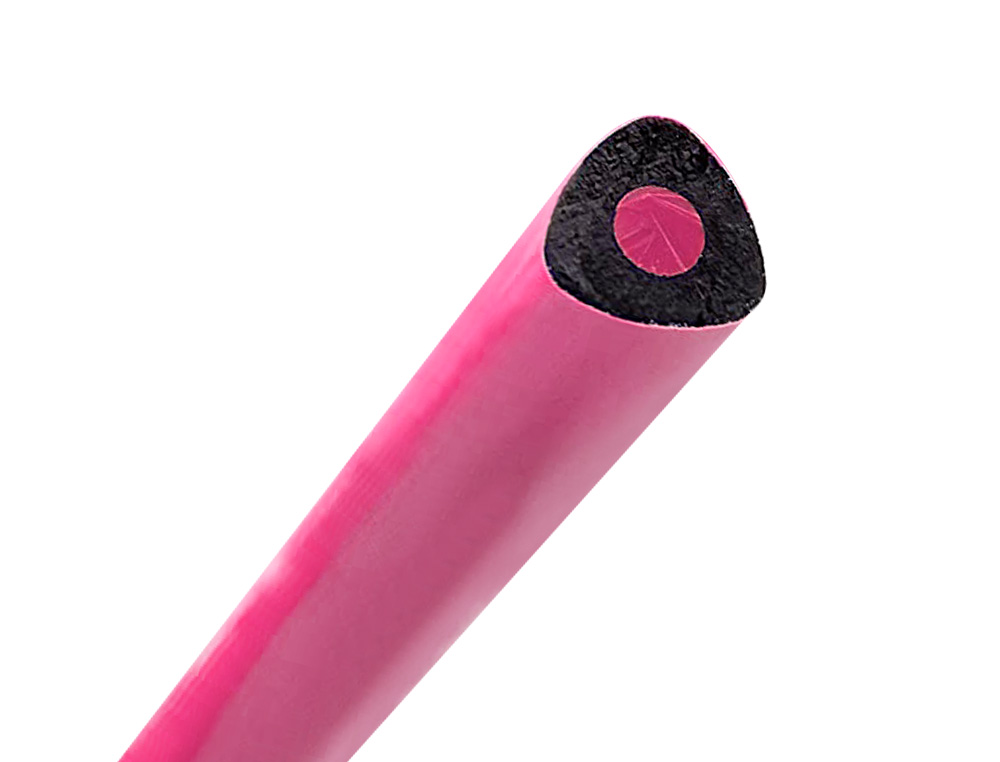 SURLIGNEUR LIDERPAPEL CRAYON DE COULEUR NÉON JUMBO MINE EXTRA-RÉSISTANTE FORME TRIANGULAIRE ERGONOMIQUE COLORIS ROSE