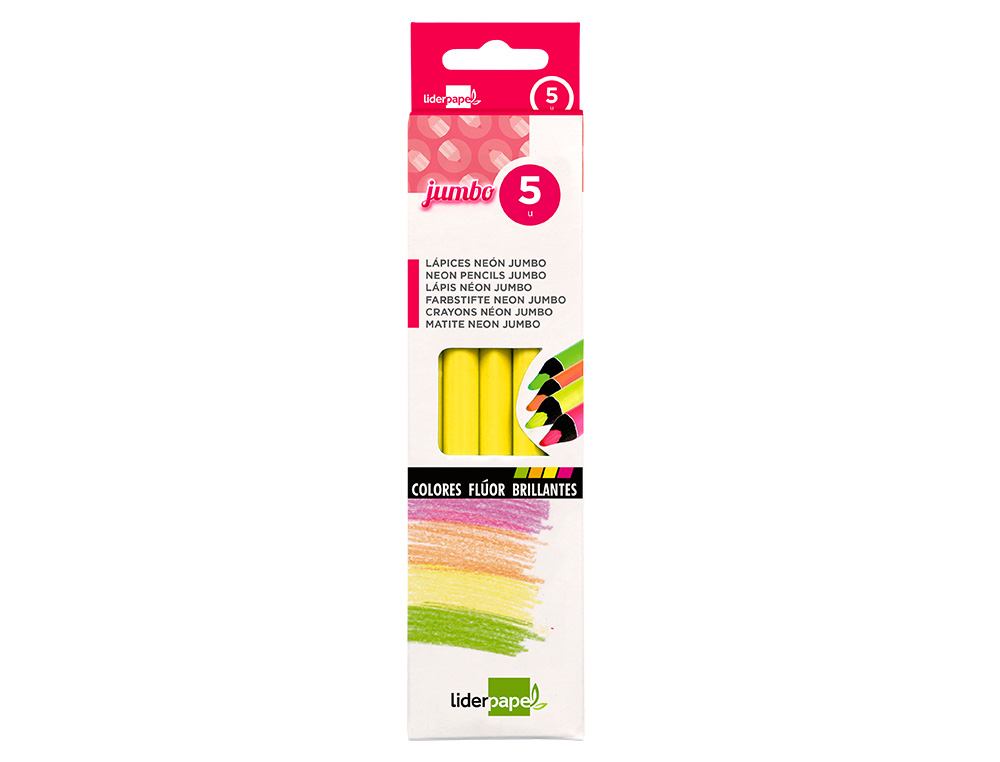 SURLIGNEUR LIDERPAPEL CRAYON DE COULEUR NON JUMBO MINE EXTRA-RSISTANTE FORME TRIANGULAIRE ERGONOMIQUE COLORIS JAUNE