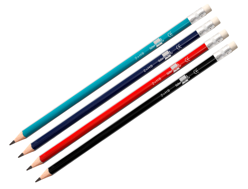 CRAYON GRAPHITE LIDERPAPEL BOIS CORPS TRIANGULAIRE MÉTALLISÉ COLORIS VIFS MINE ULTRA-RÉSISTANTE BOUT GOMME