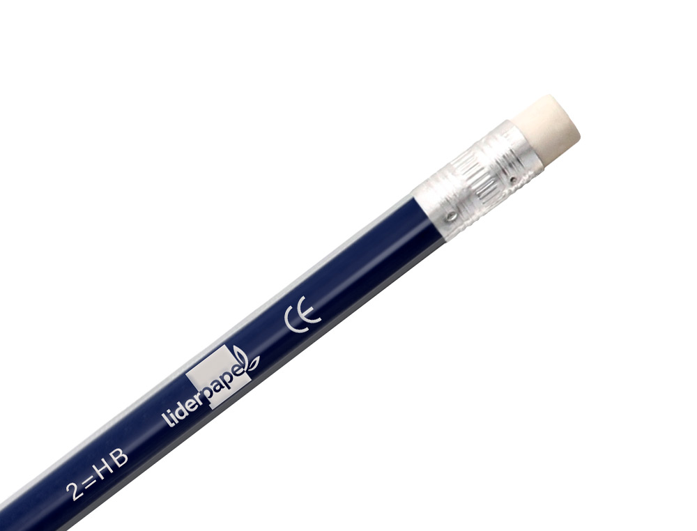 CRAYON GRAPHITE LIDERPAPEL BOIS CORPS TRIANGULAIRE MÉTALLISÉ COLORIS VIFS MINE ULTRA-RÉSISTANTE BOUT GOMME