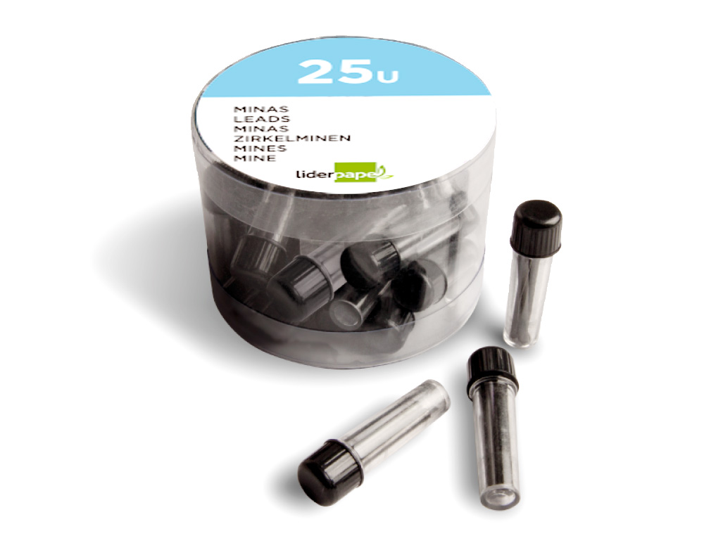 MINE LIDERPAPEL GRAPHITE GRANDE RÉSISTANCE POUR COMPAS 2MM ÉTUI 3 UNITÉS
