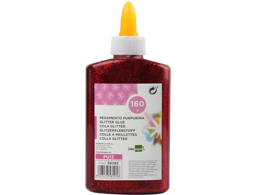 COLLE PAILLETE LIDERPAPEL COLORIS ASSORTIS MTALLISS POT 160G