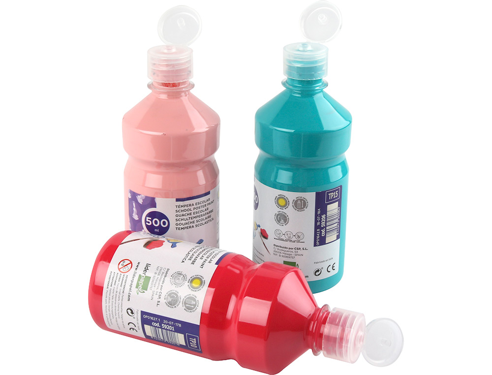 GOUACHE SCOLAIRE LIDERPAPEL LIQUIDE LAVABLE FERMETURE SCURIT BRILLANTE COLORIS MARRON FLACON 500ML