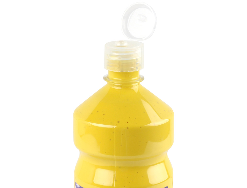 GOUACHE SCOLAIRE LIDERPAPEL LIQUIDE LAVABLE FERMETURE SCURIT BRILLANTE COLORIS JAUNE FLACON 1000ML