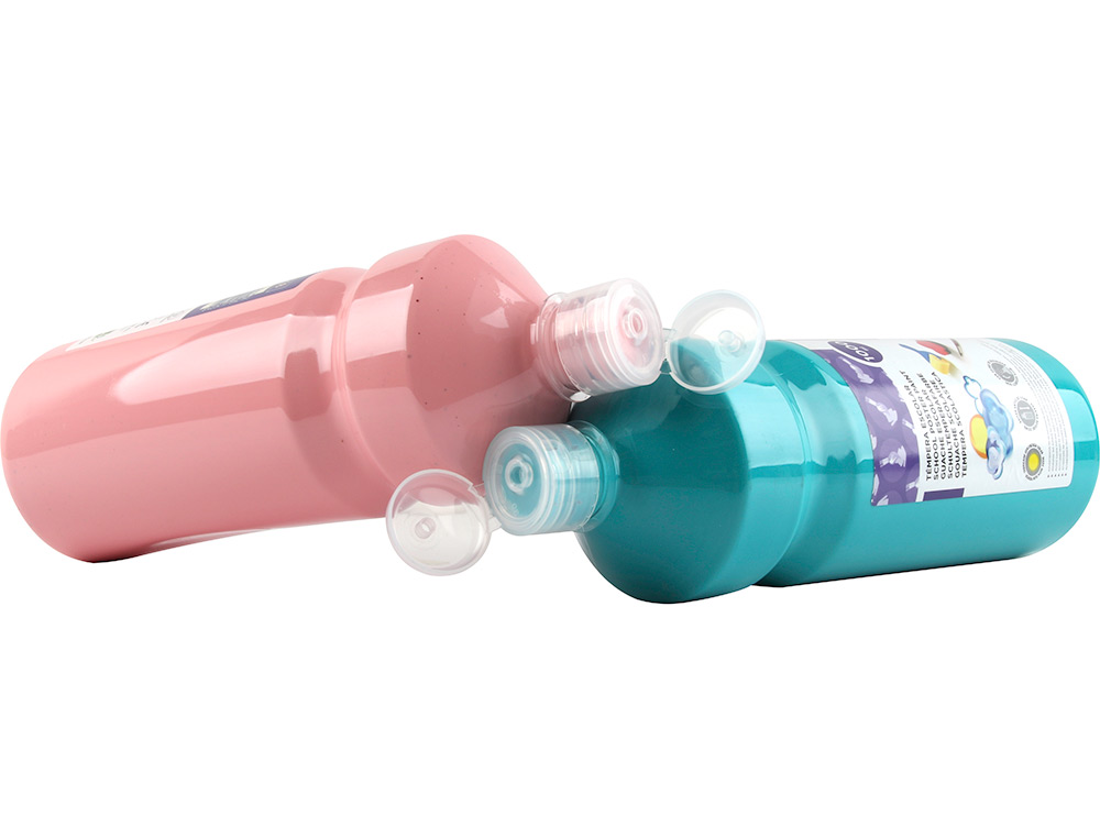 GOUACHE SCOLAIRE LIDERPAPEL LIQUIDE LAVABLE FERMETURE SCURIT BRILLANTE COLORIS BLEU FLACON 1000ML