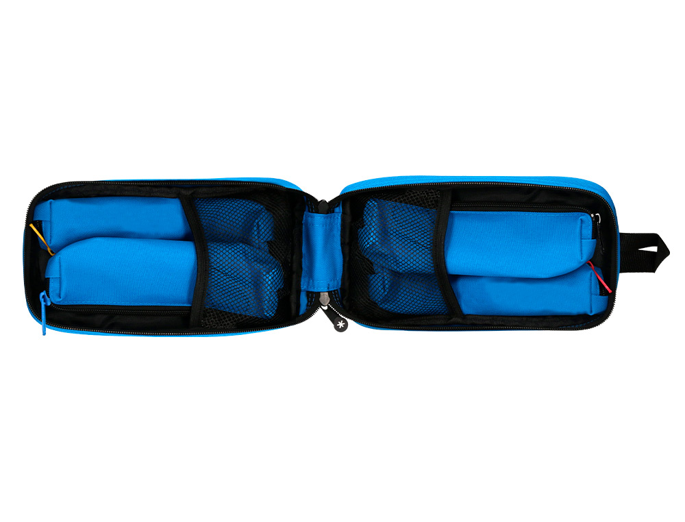 TROUSSE OVALE ANTARTIK AVEC 4 COMPARTIMENTS 230 X 50 X 120  MM BLEU