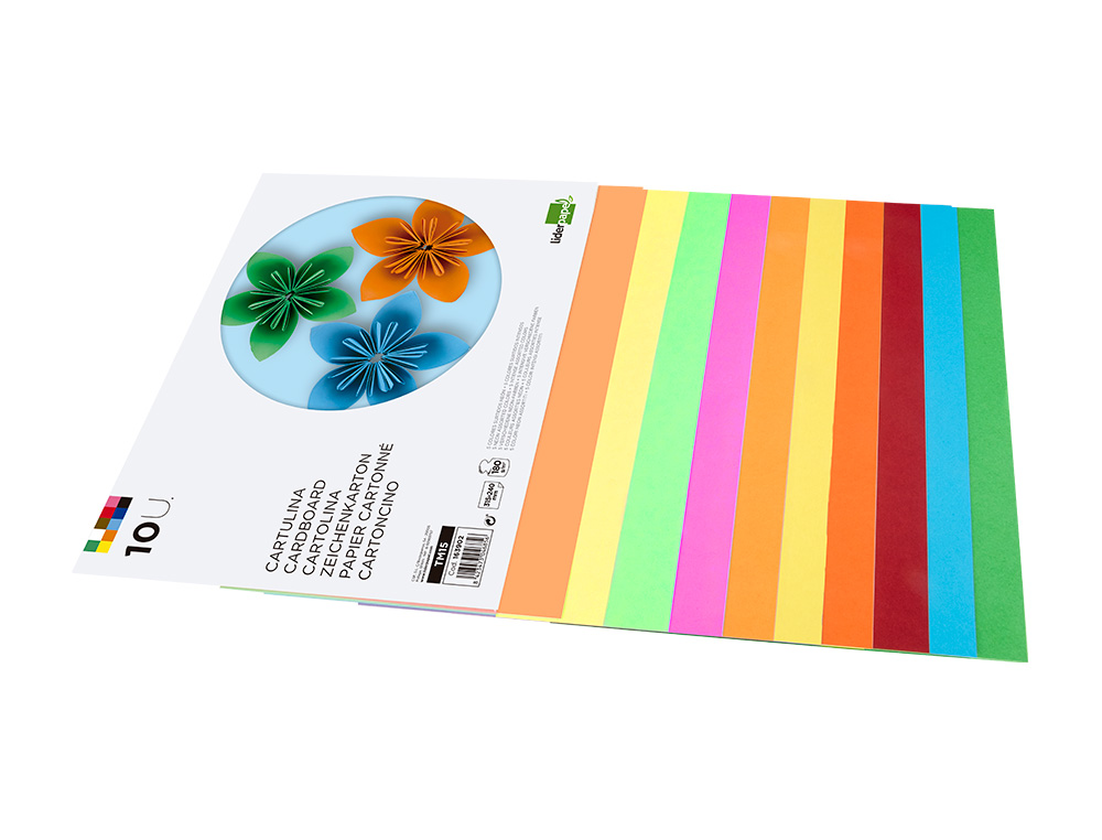 BLOC PAPIER DESSIN LIDERPAPEL 240X315MM 180G/M2 10F 5       COLORIS NEON + 5 COLORIS      INTENSES ASSORTIS