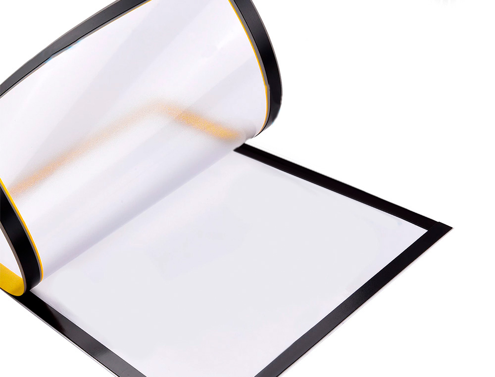 CADRE AFFICHAGE LIDERPAPEL MURAL MAGNETIQUE A4 DOS       ADHESIF REPOSITIONNABLE       COLORIS JAUNE