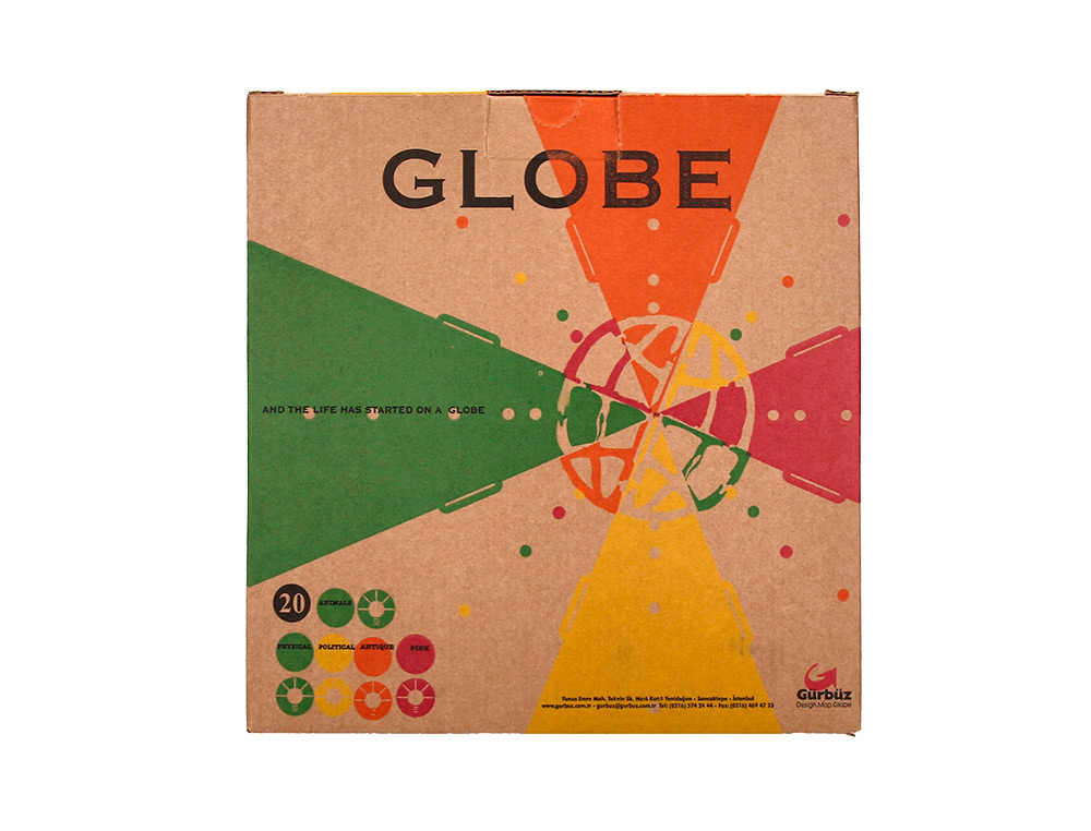 GLOBE TERRESTRE LIDERPAPEL LUMINEUX CARTE PHYSIQUE ET POLITIQUE FR DIAMETRE 20 CM