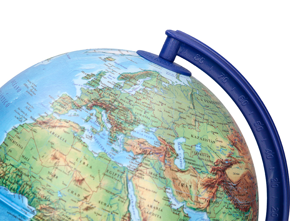 GLOBE TERRESTRE LIDERPAPEL LUMINEUX CARTE PHYSIQUE ET POLITIQUE FR DIAMETRE 20 CM