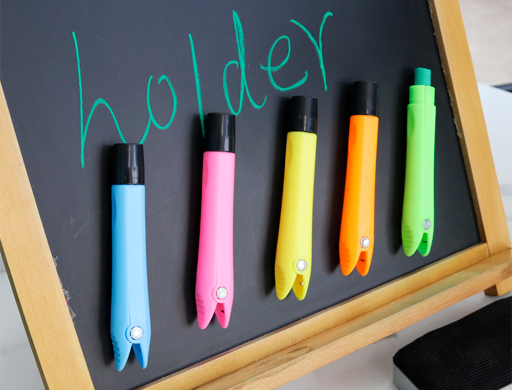 PORTE-CRAIE LIDERPAPEL EN PLASTIQUE MAGNETIQUE PACK DE  5 COLORIS ASSORTIS