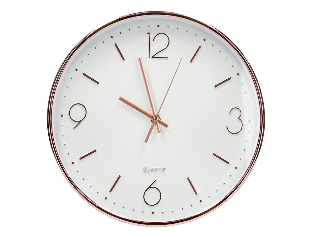HORLOGE MURALE Q-CONNECT METALLIQUE MOUVEMENT          SILENCIEUX DIAMETRE 35,5 CM   COLORIS CHROME