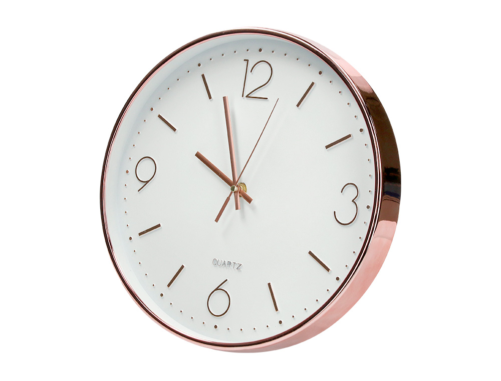 HORLOGE MURALE Q-CONNECT METALLIQUE MOUVEMENT          SILENCIEUX DIAMETRE 35,5 CM   COLORIS CHROME