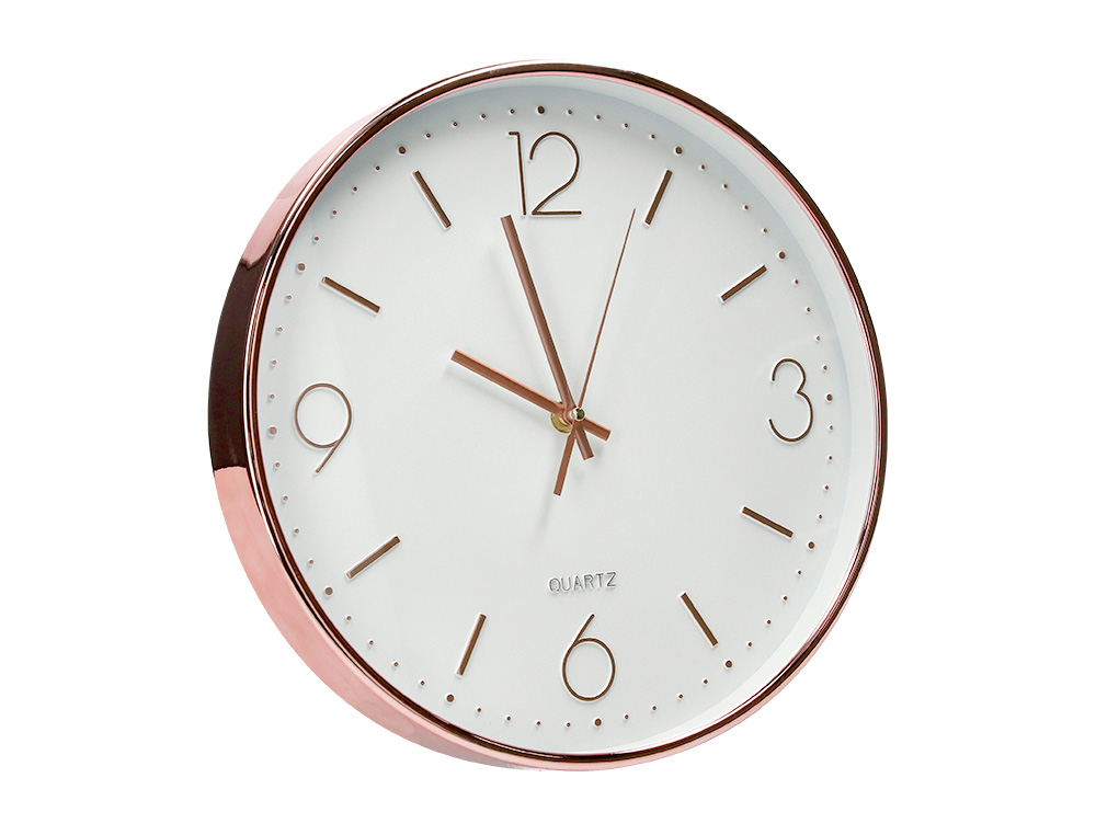 HORLOGE MURALE Q-CONNECT METALLIQUE MOUVEMENT          SILENCIEUX DIAMETRE 35,5 CM   COLORIS CHROME