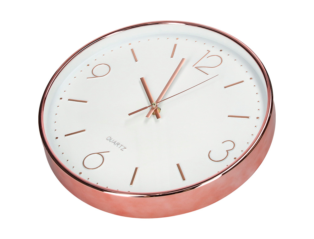 HORLOGE MURALE Q-CONNECT METALLIQUE MOUVEMENT          SILENCIEUX DIAMETRE 35,5 CM   COLORIS CHROME