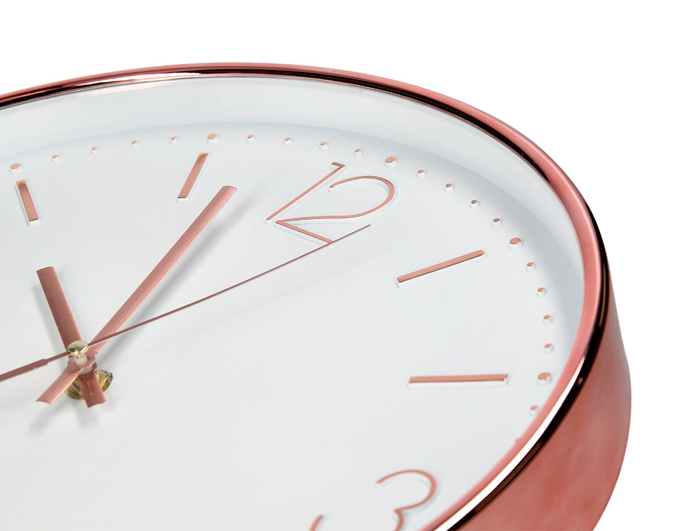 HORLOGE MURALE Q-CONNECT METALLIQUE MOUVEMENT          SILENCIEUX DIAMETRE 35,5 CM   COLORIS CHROME