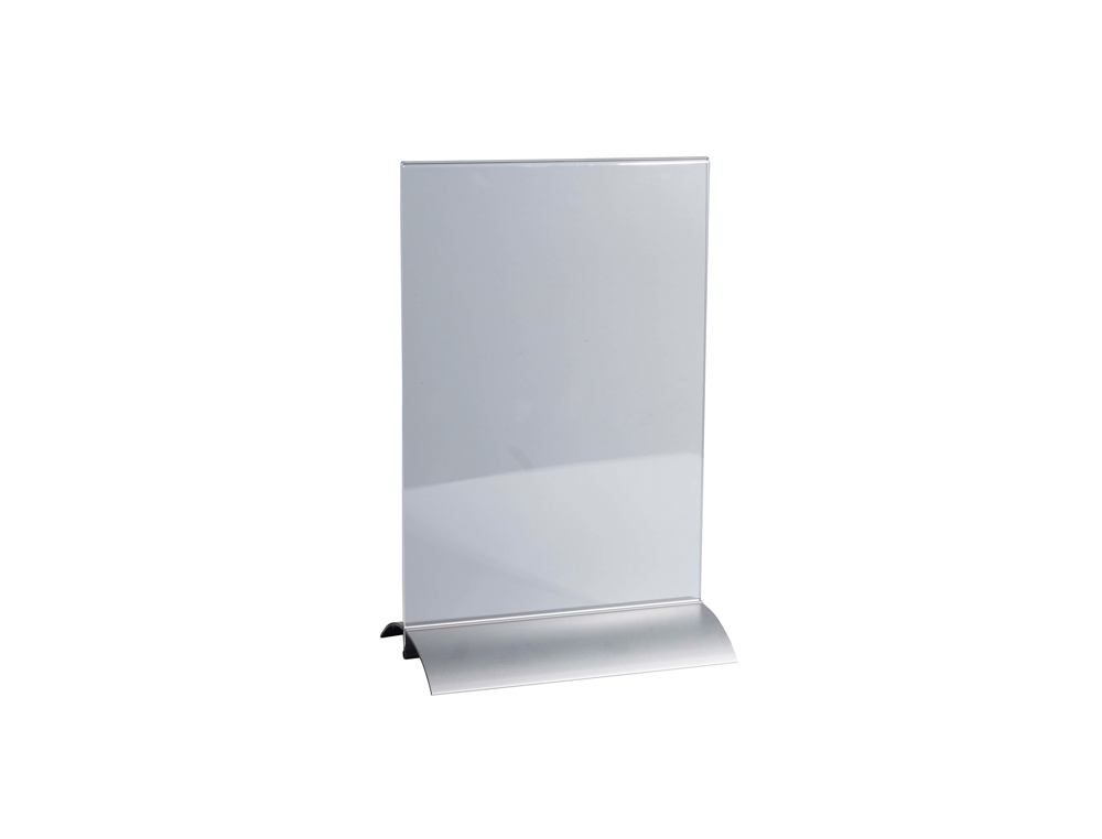 PORTE-VISUEL EXACOMPTA ACRYLIQUE VERTICAL A4 SOCLE   ALUMINIUM COLORIS CRISTAL